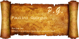 Paulini Györgyi névjegykártya